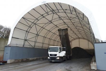 Shelterall 21,00x10,00 - tárolósátor falra